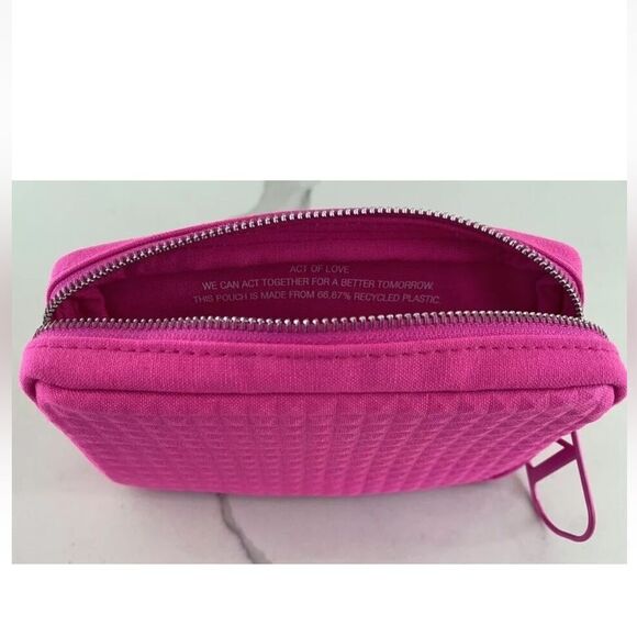 Valentino V Logo Studded Hot Pink Fuchsia Mini Clutch Pouch Bag NWT - Picture 5 of 7